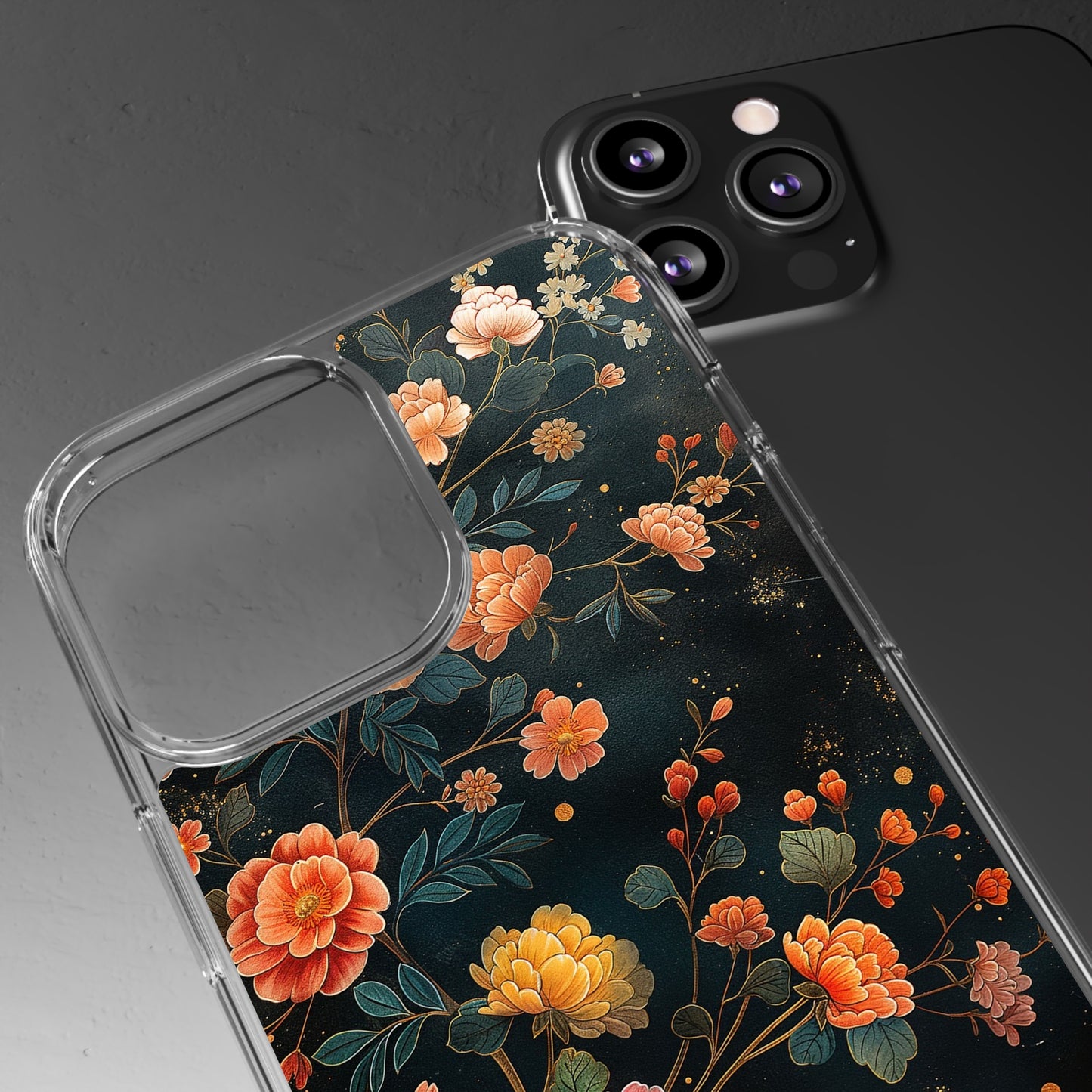 Clear Phone Cases Flower Bird Design