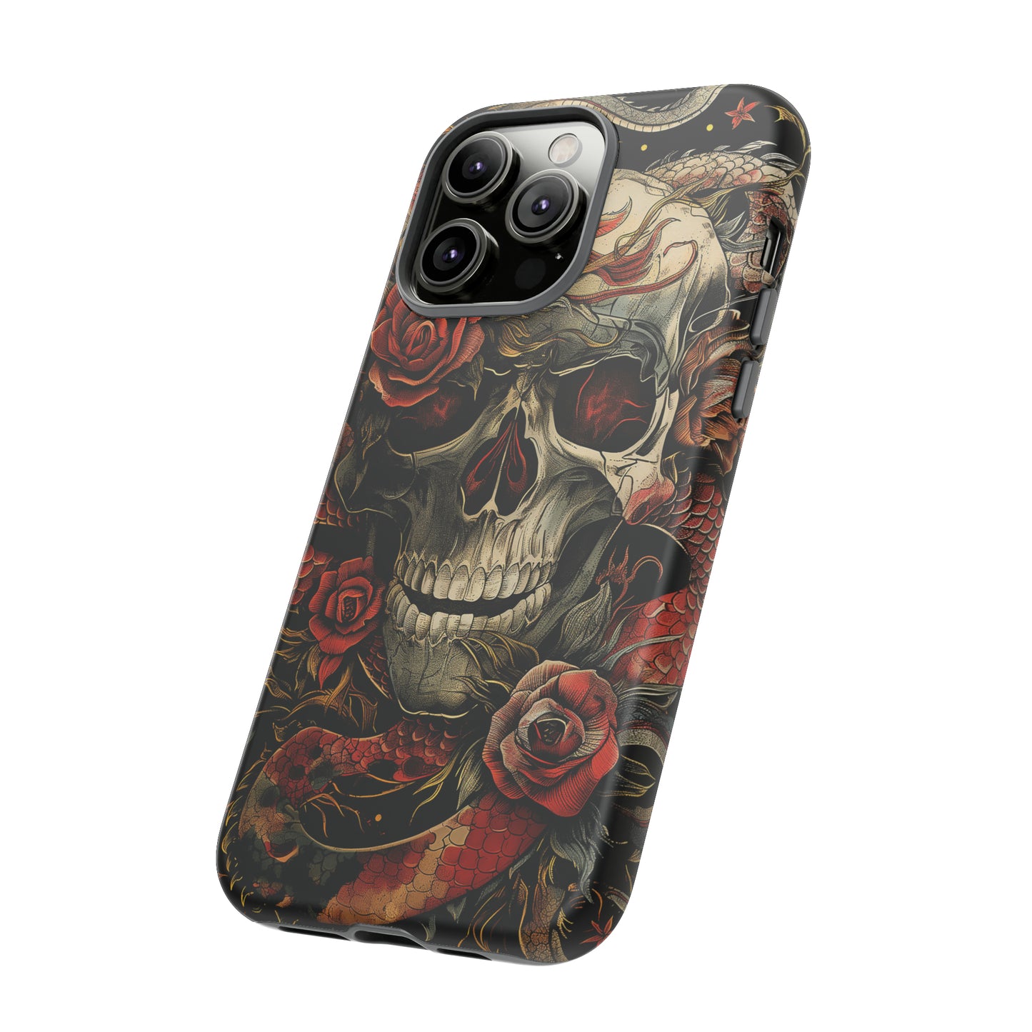 Tough Phone Case Skull and Rose 02