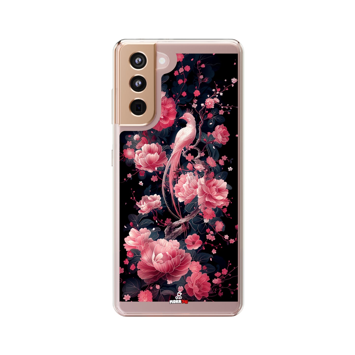 Clear Phone Cases Graphic Pink Bird