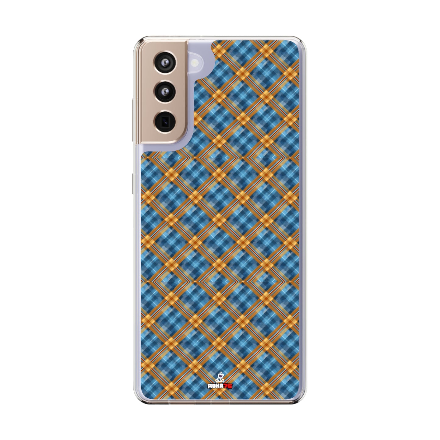 Clear Phone Cases Plaid Design