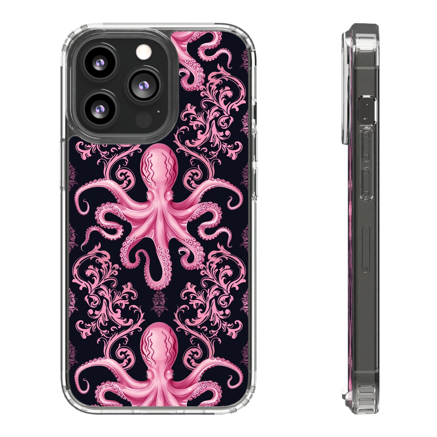 Clear Phone Cases Pink Octopus