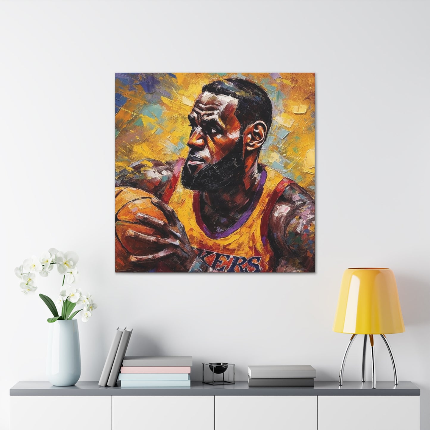 Courtside Majesty Lebron James on Canvas