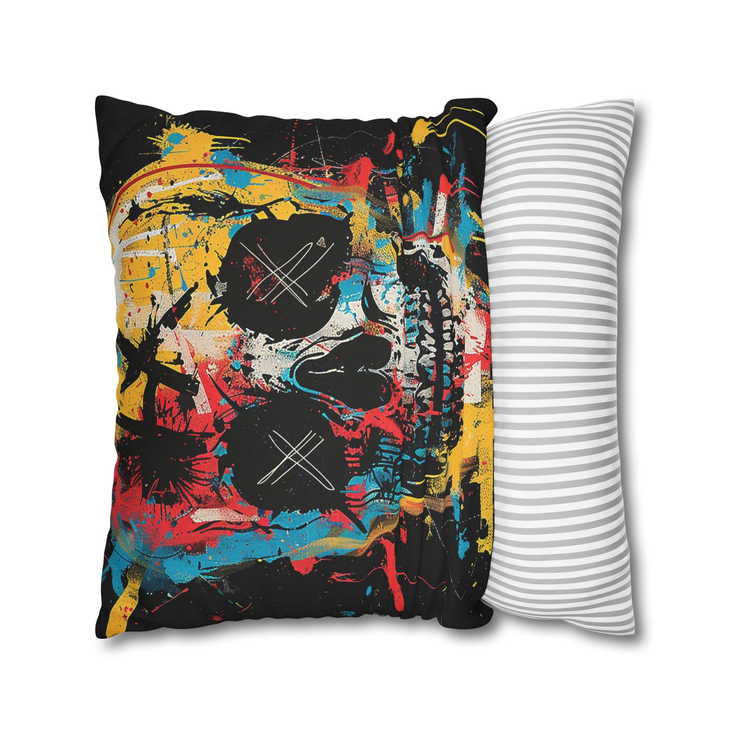 Spun Polyester Square Pillow Graphic Skull