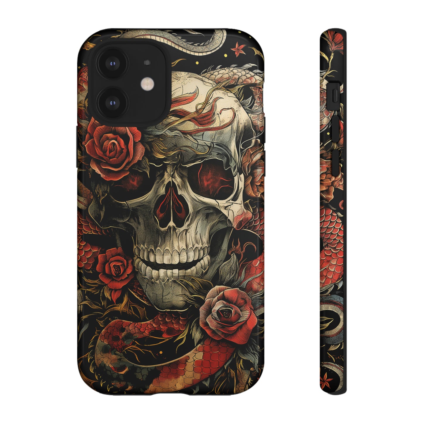 Tough Phone Case Skull and Rose 02