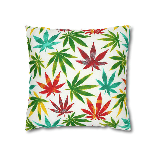 Spun Polyester Square Pillow Cannabis