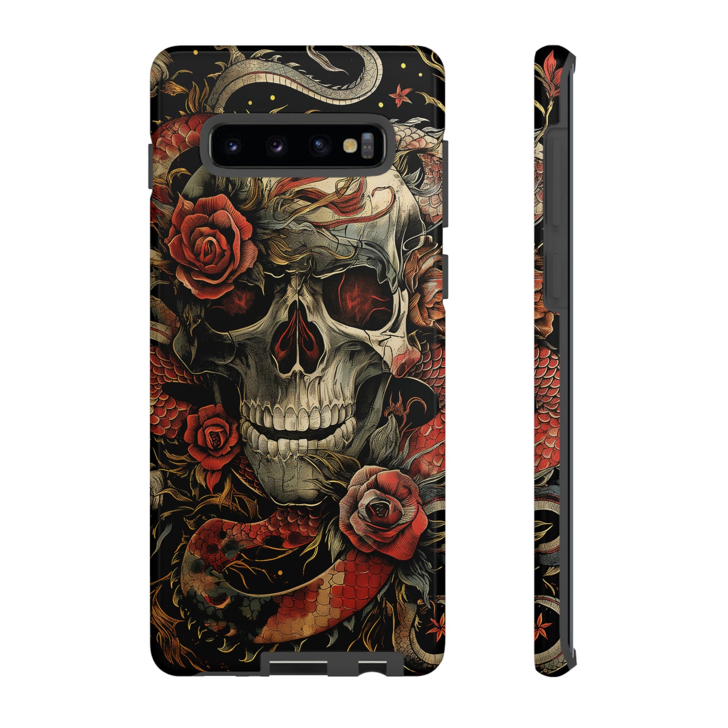 Tough Phone Case Skull and Rose 02