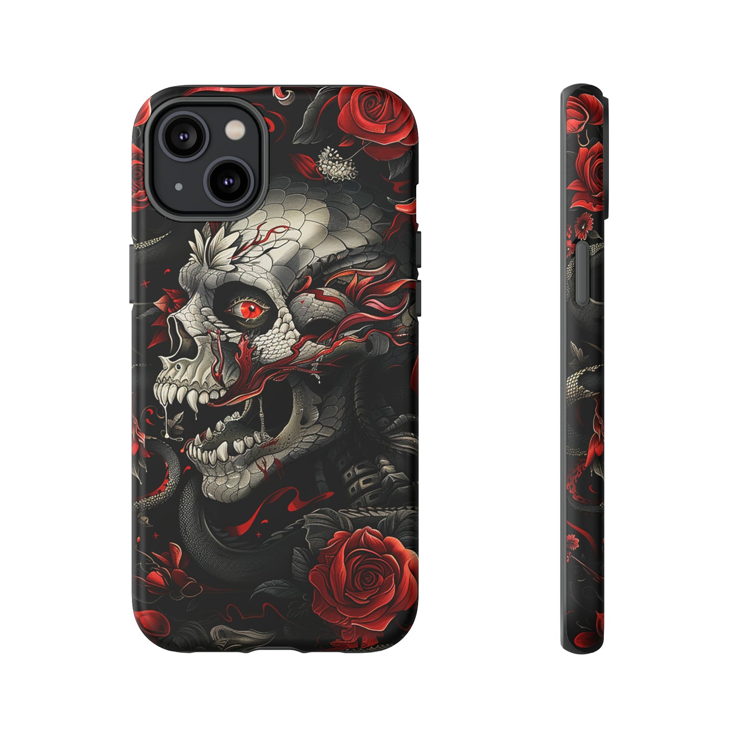 Tough Phone Case Skull and Rose 03