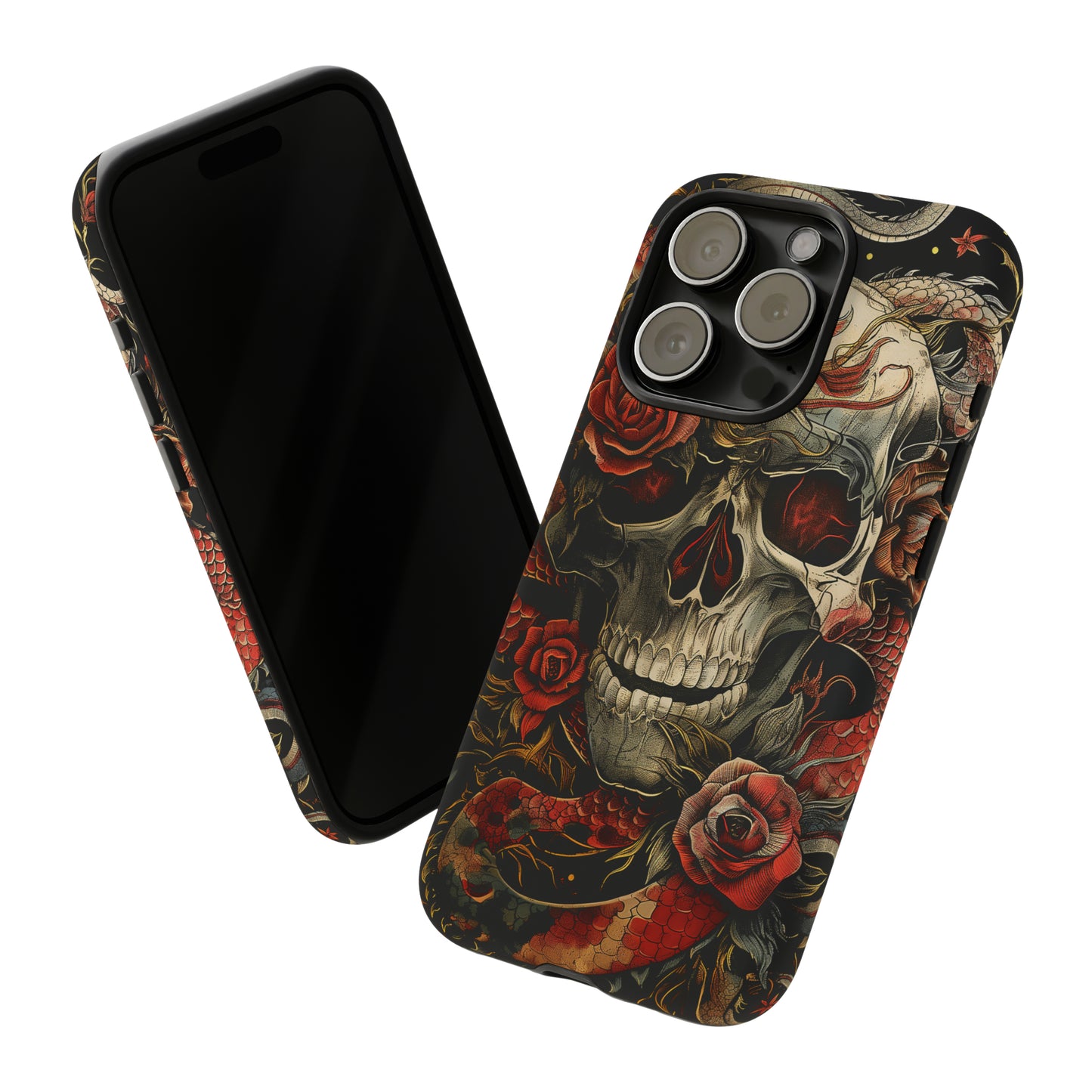 Tough Phone Case Skull and Rose 02