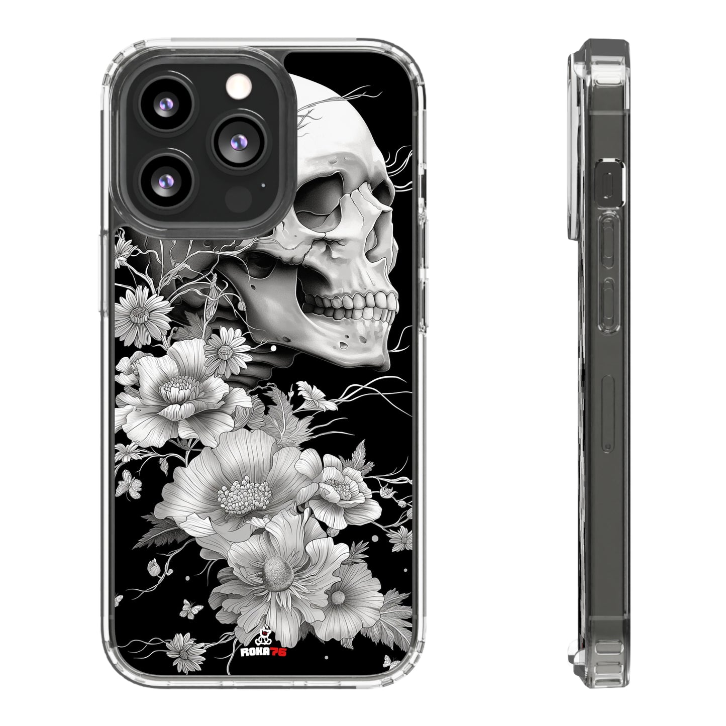 Clear Phone Cases White Skull