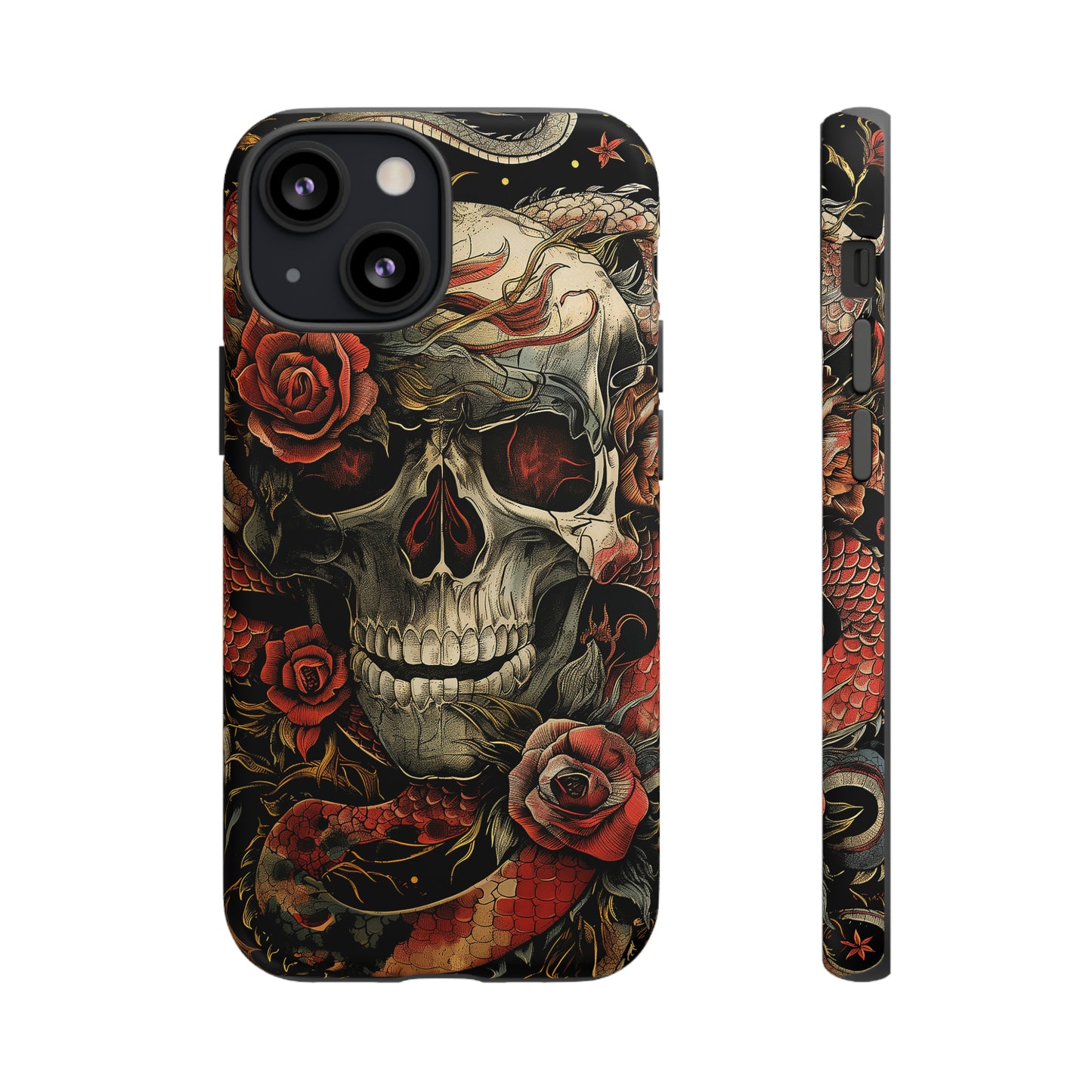 Tough Phone Case Skull and Rose 02