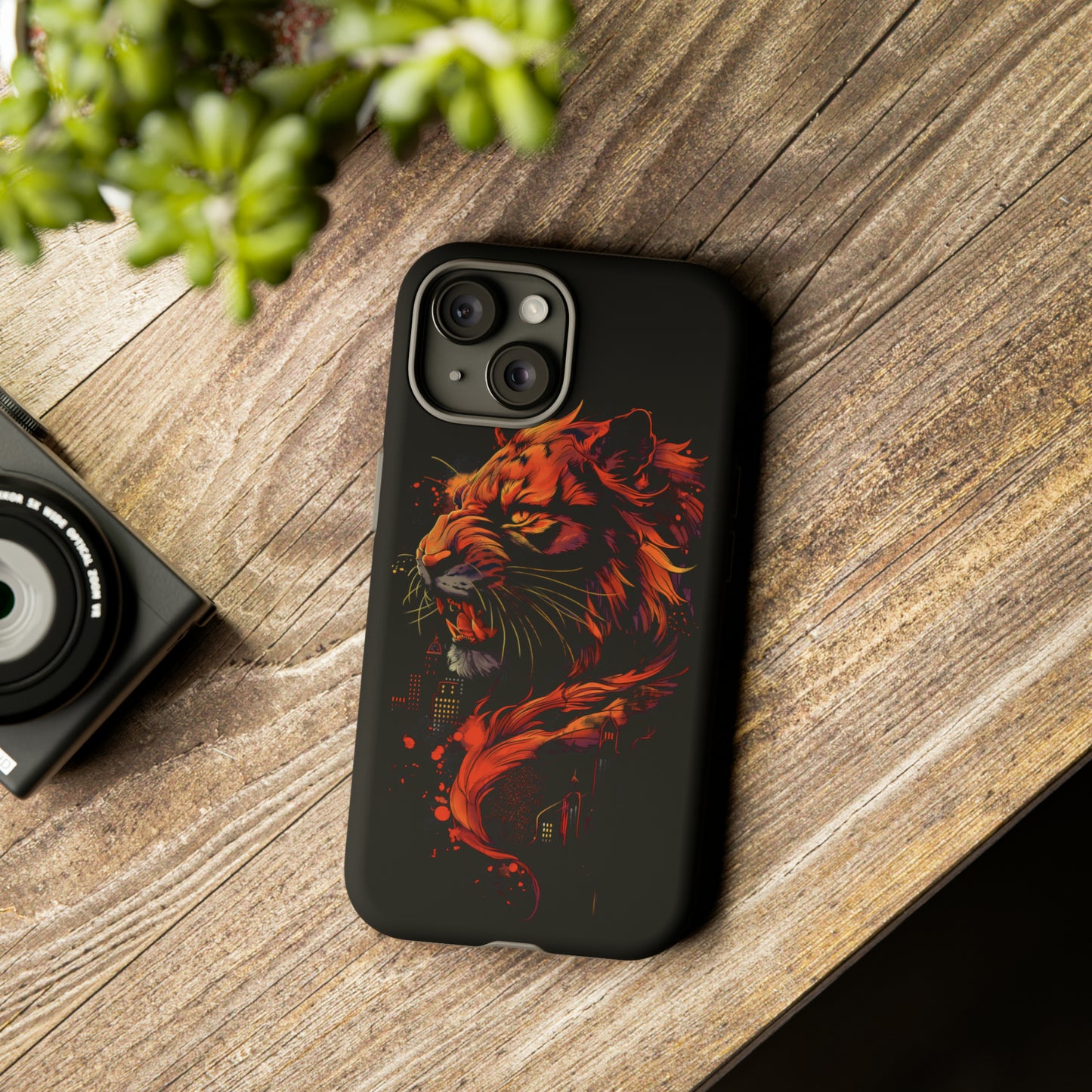 Tough Phone Case Tiger Orange and Black