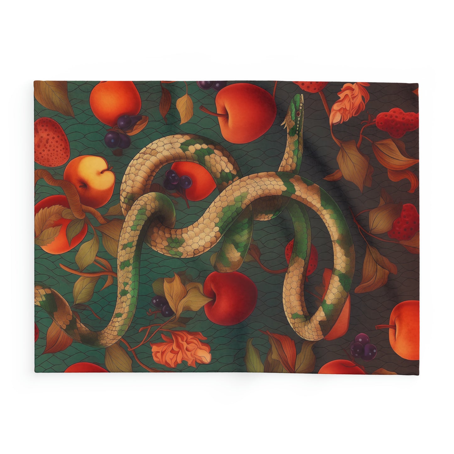 Arctic Fleece Blanket Snake and Apples