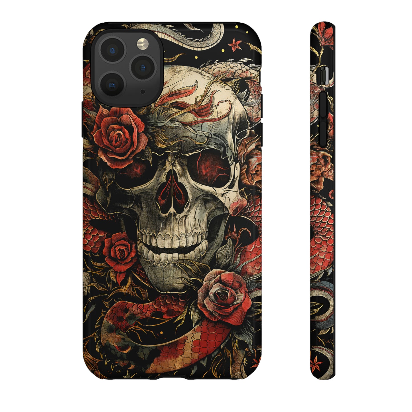 Tough Phone Case Skull and Rose 02