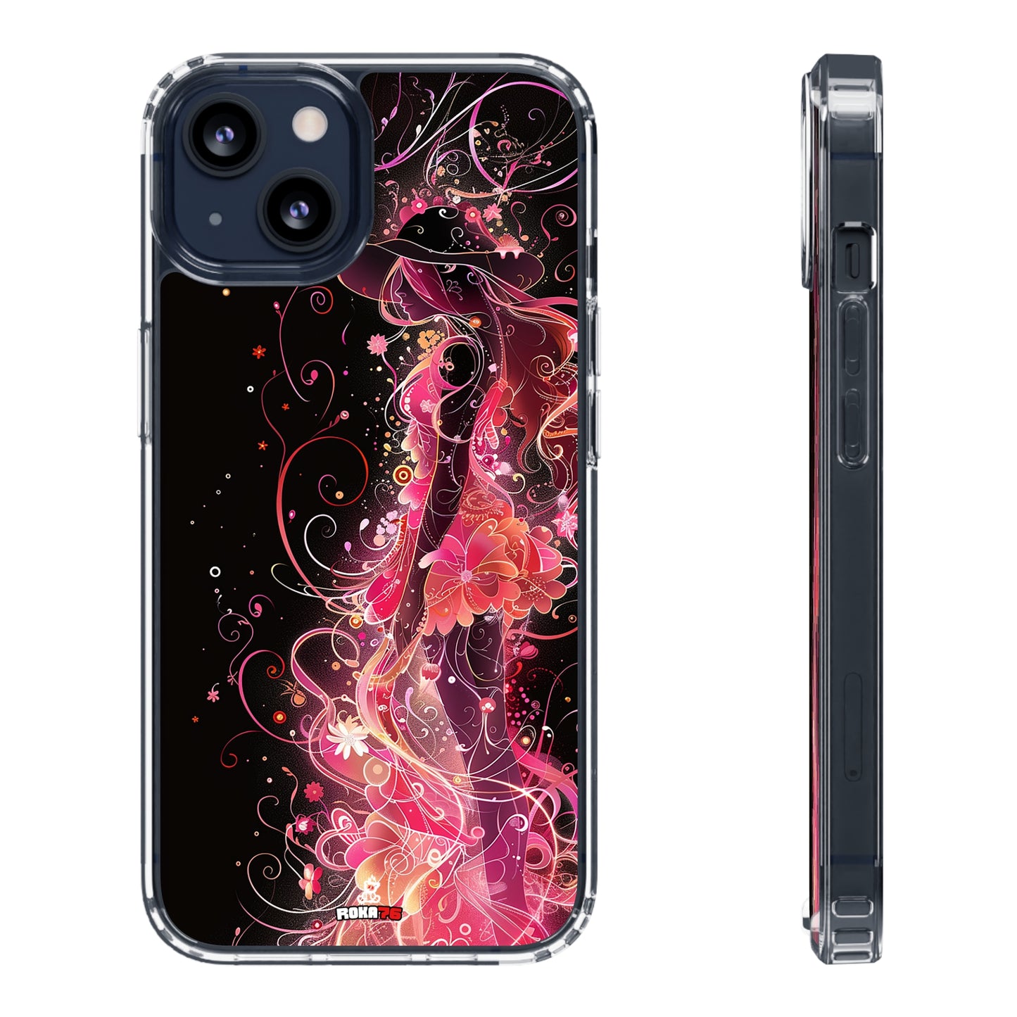 Clear Phone Cases Graphic Pink Lady