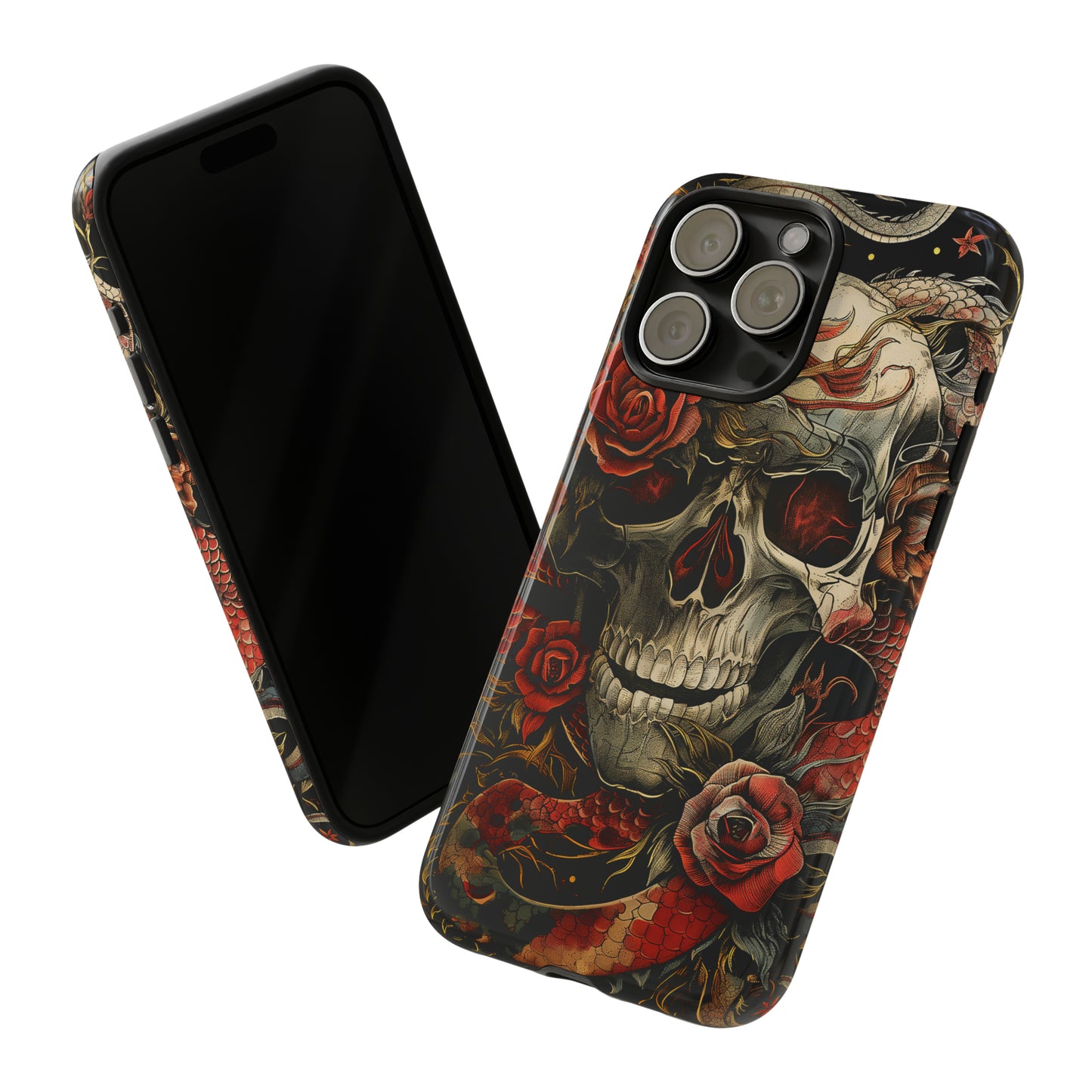 Tough Phone Case Skull and Rose 02