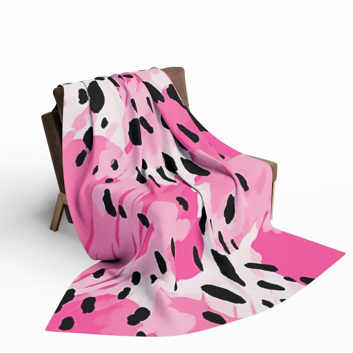 Arctic Fleece Blanket Pink Leopard Spots