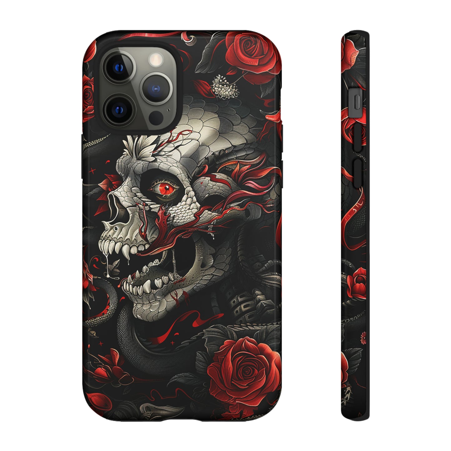 Tough Phone Case Skull and Rose 03