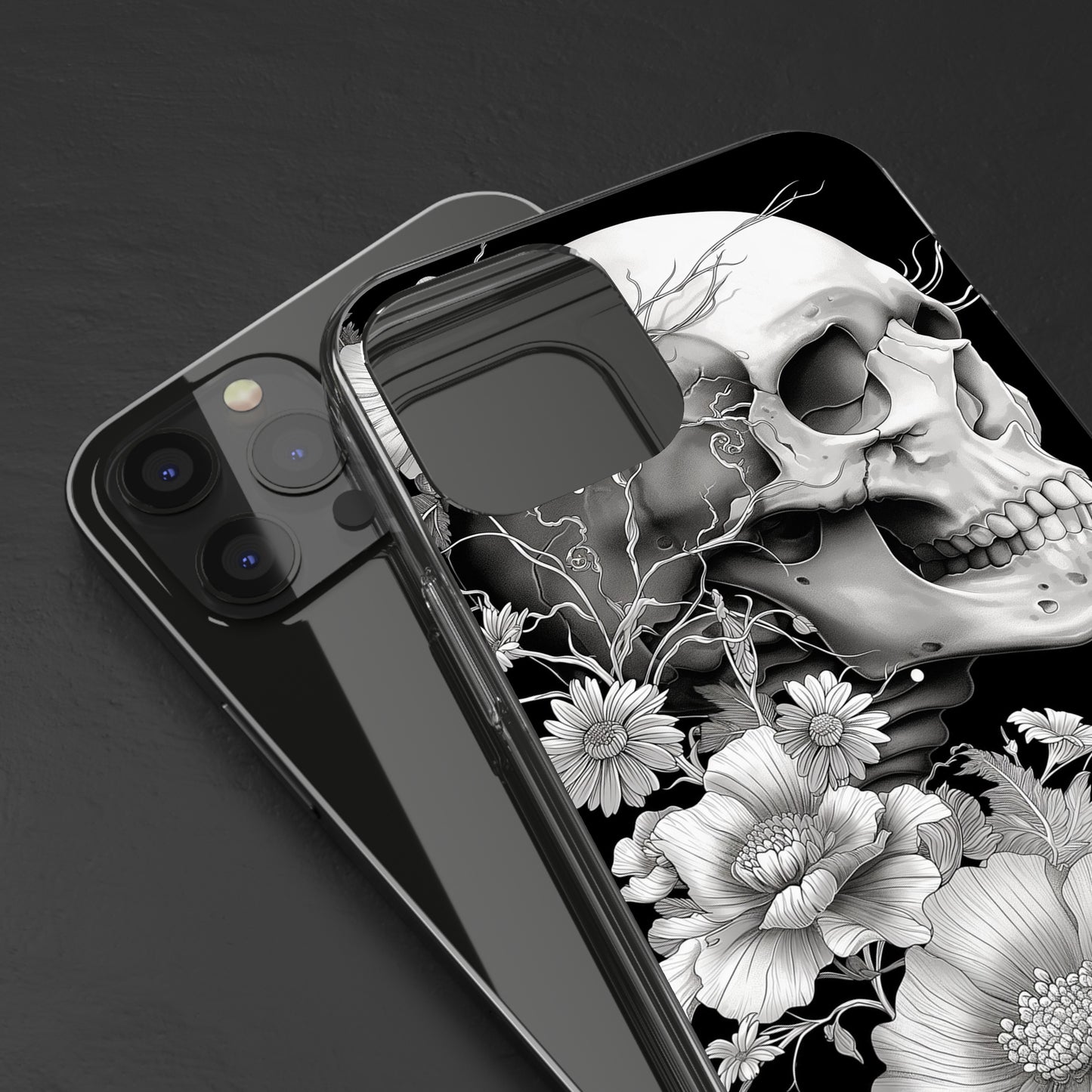 Clear Phone Cases White Skull