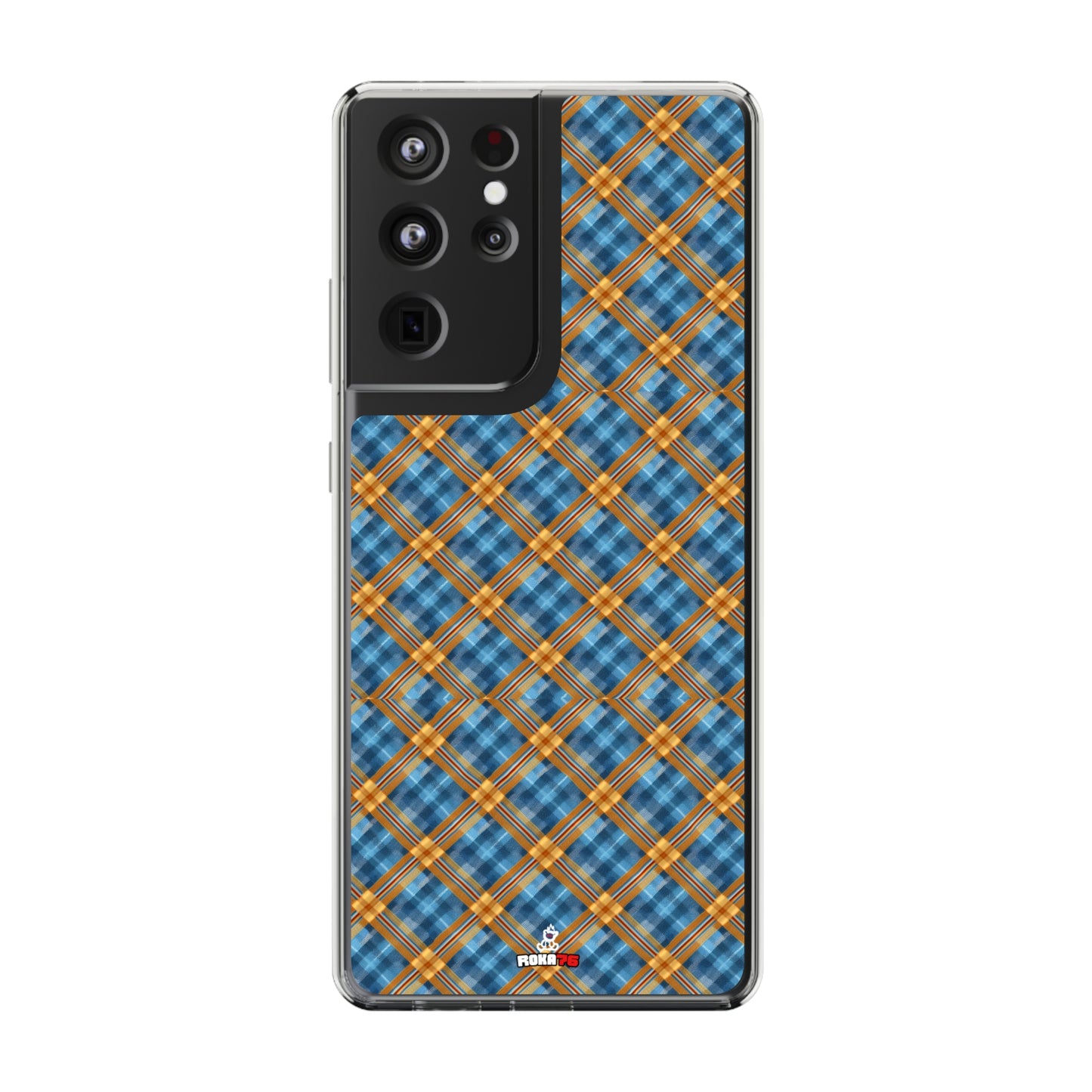 Clear Phone Cases Plaid Design