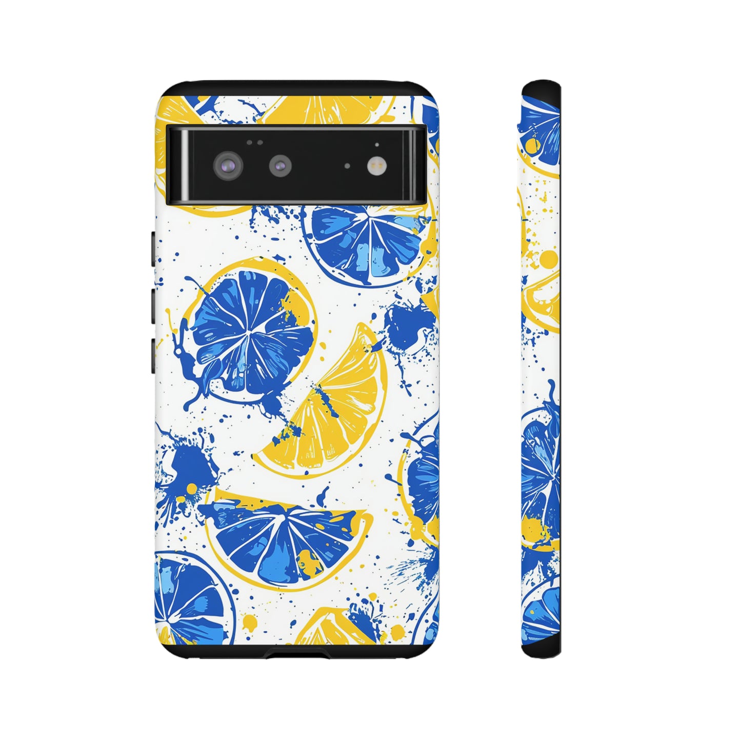 Tough Phone Case Lemon Blue and Yellow