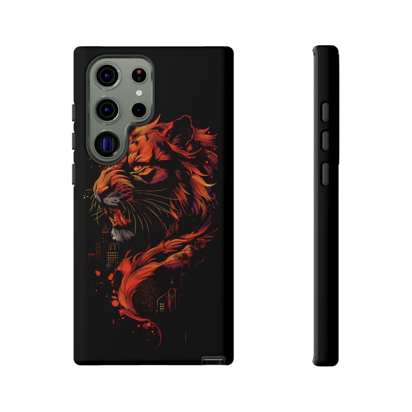 Tough Phone Case Tiger Orange and Black