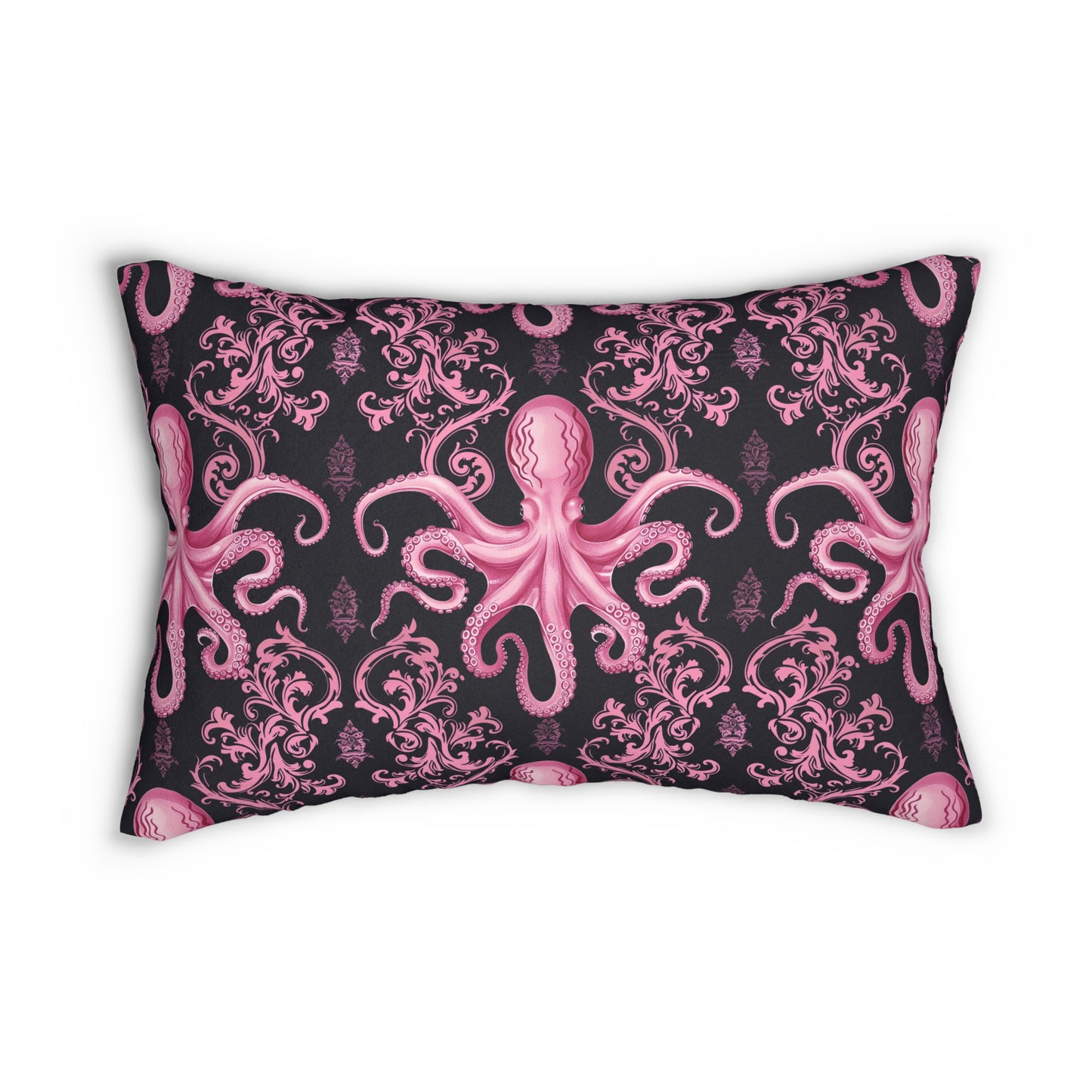 Spun Polyester Lumbar Pillow Pink Octopus