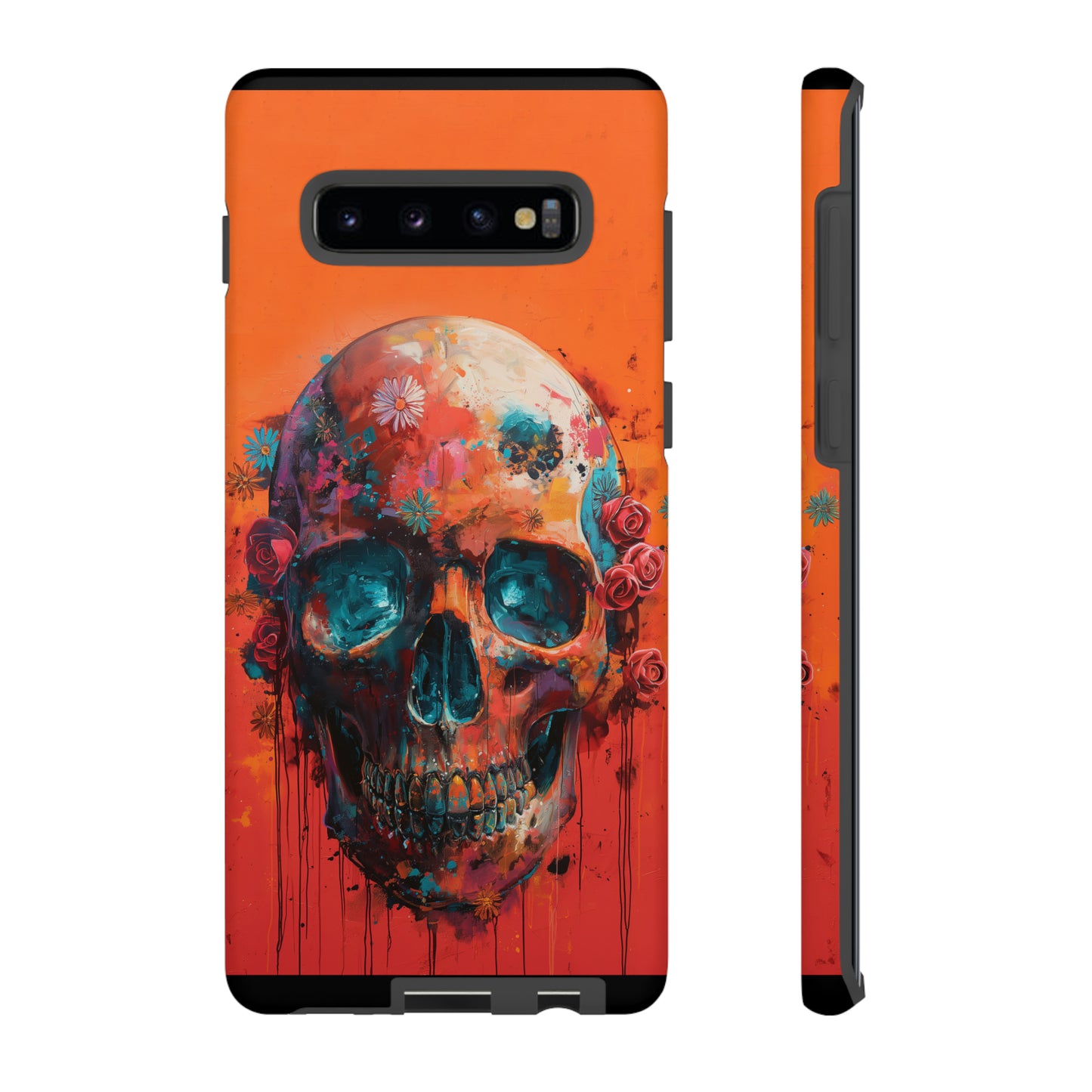 Tough Phone Case Orange Skull