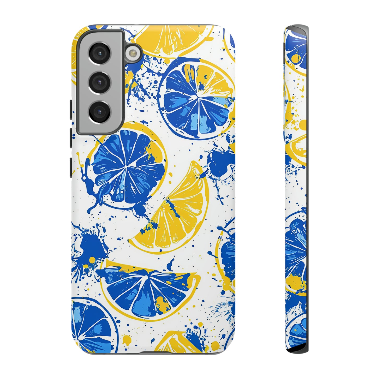 Tough Phone Case Lemon Blue and Yellow