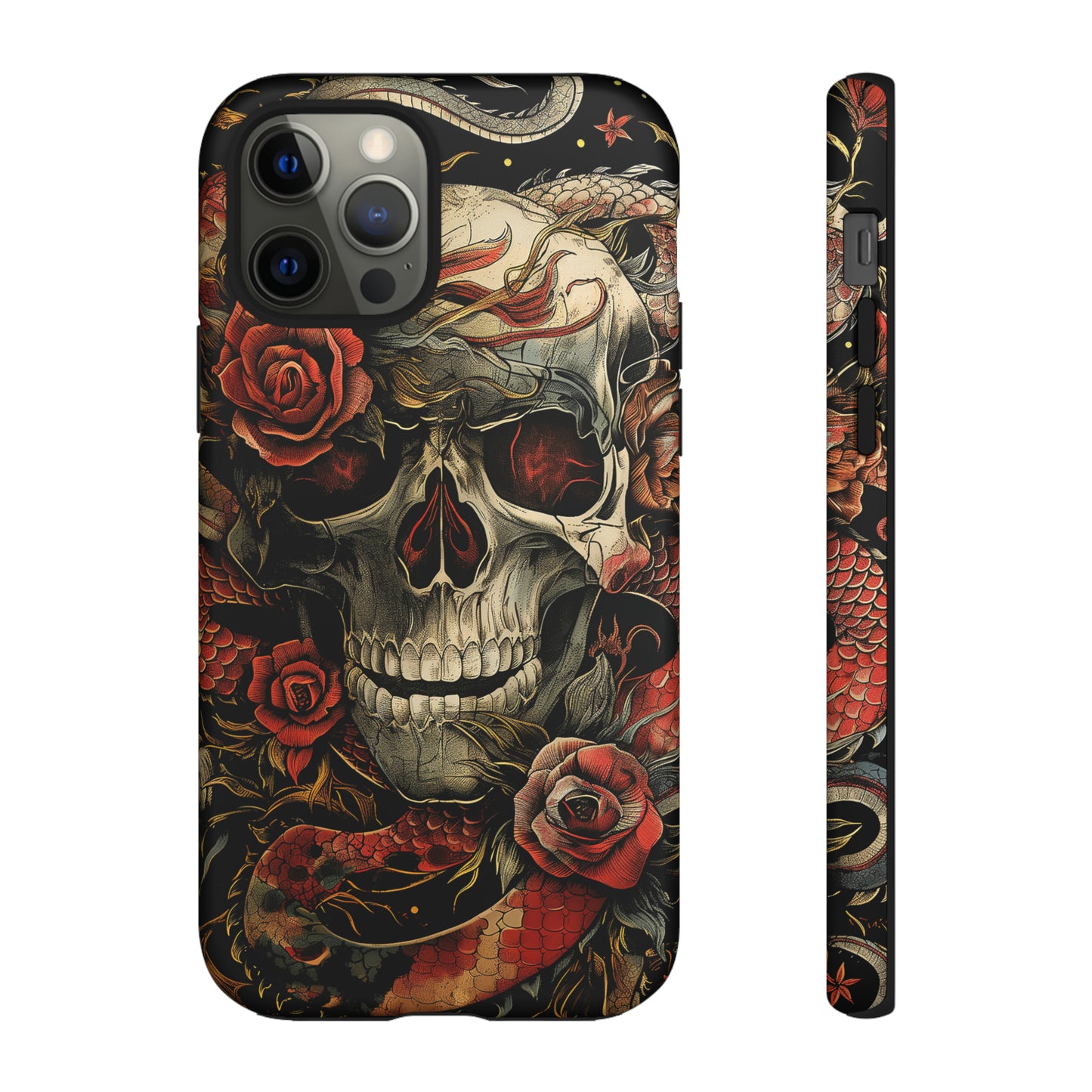 Tough Phone Case Skull and Rose 02