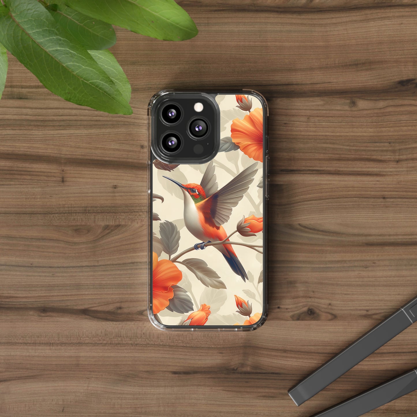 Clear Phone Cases Pastel Flowers Hummingbird