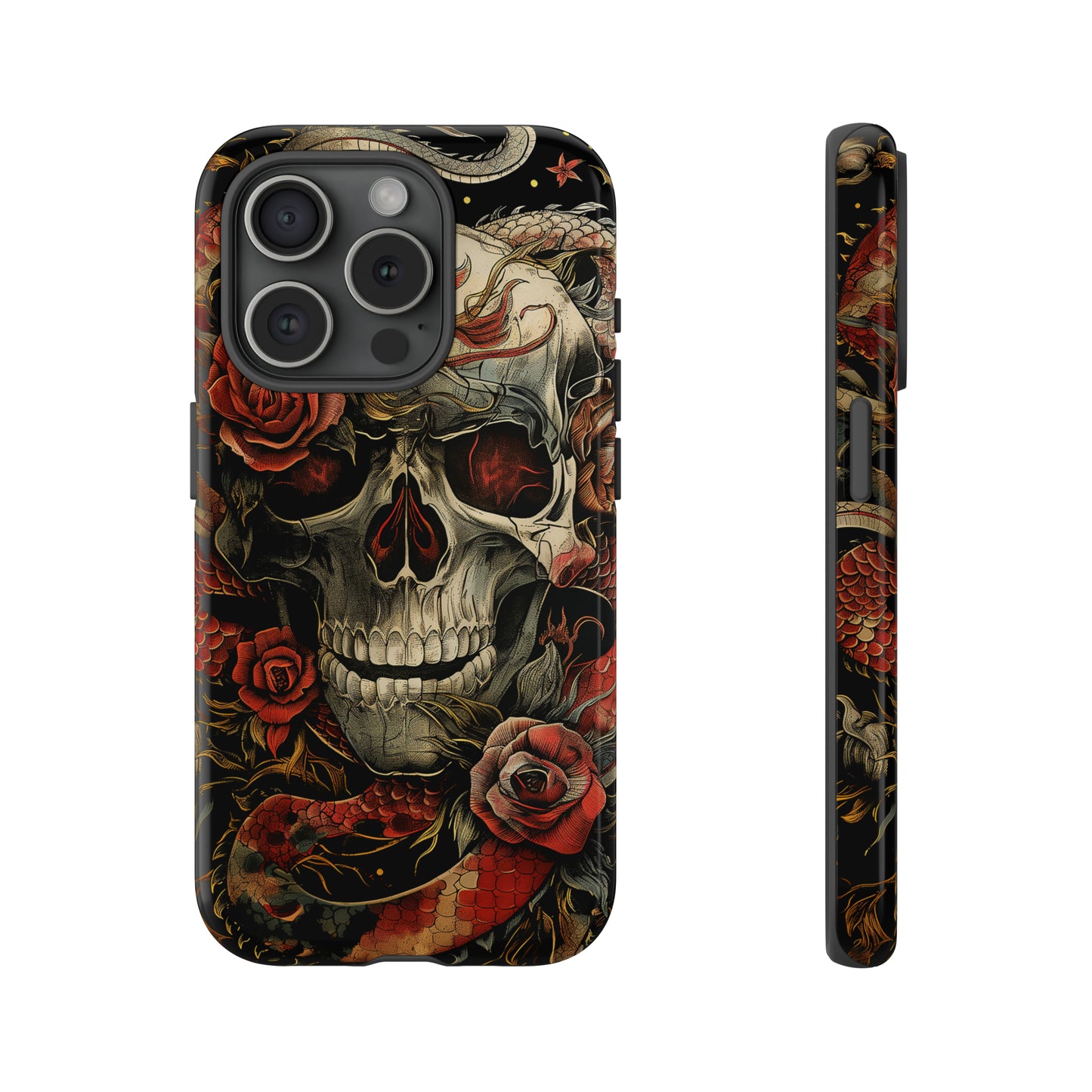 Tough Phone Case Skull and Rose 02