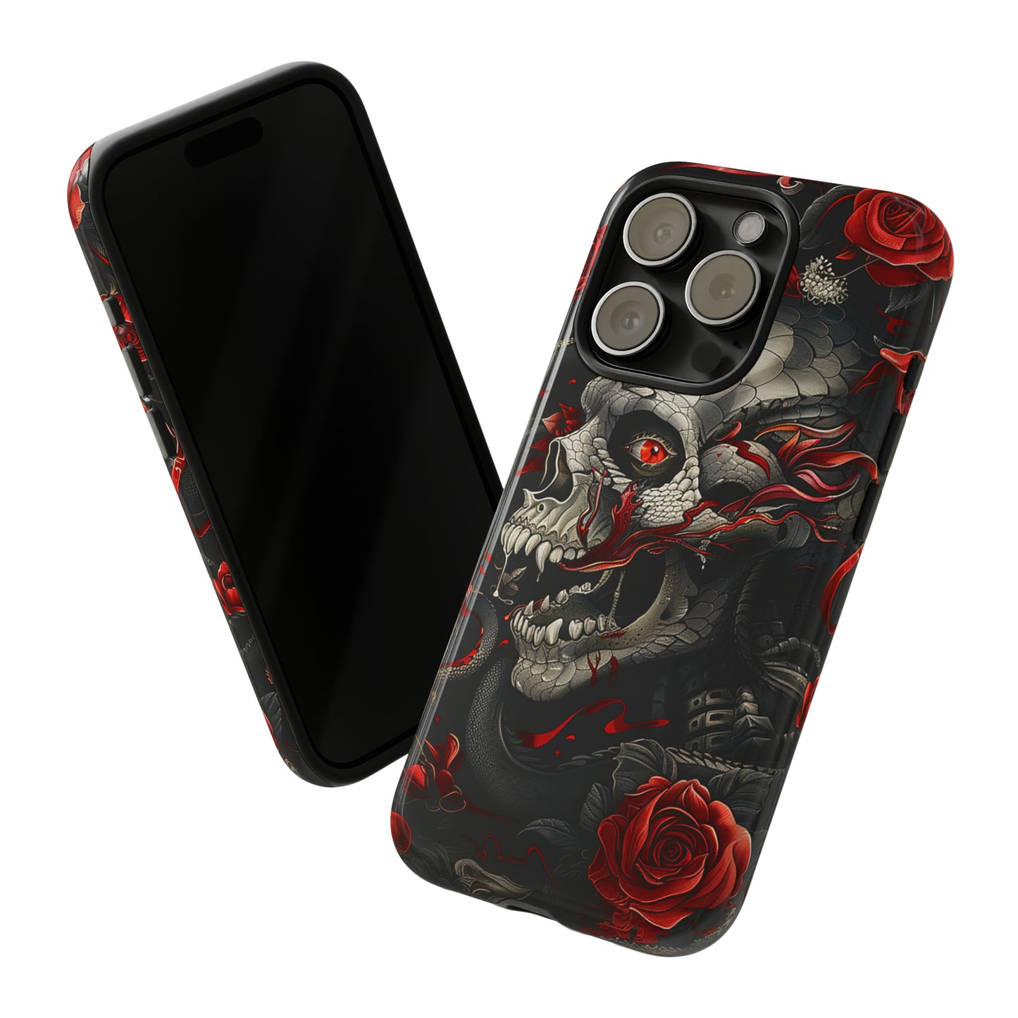 Tough Phone Case Skull and Rose 03