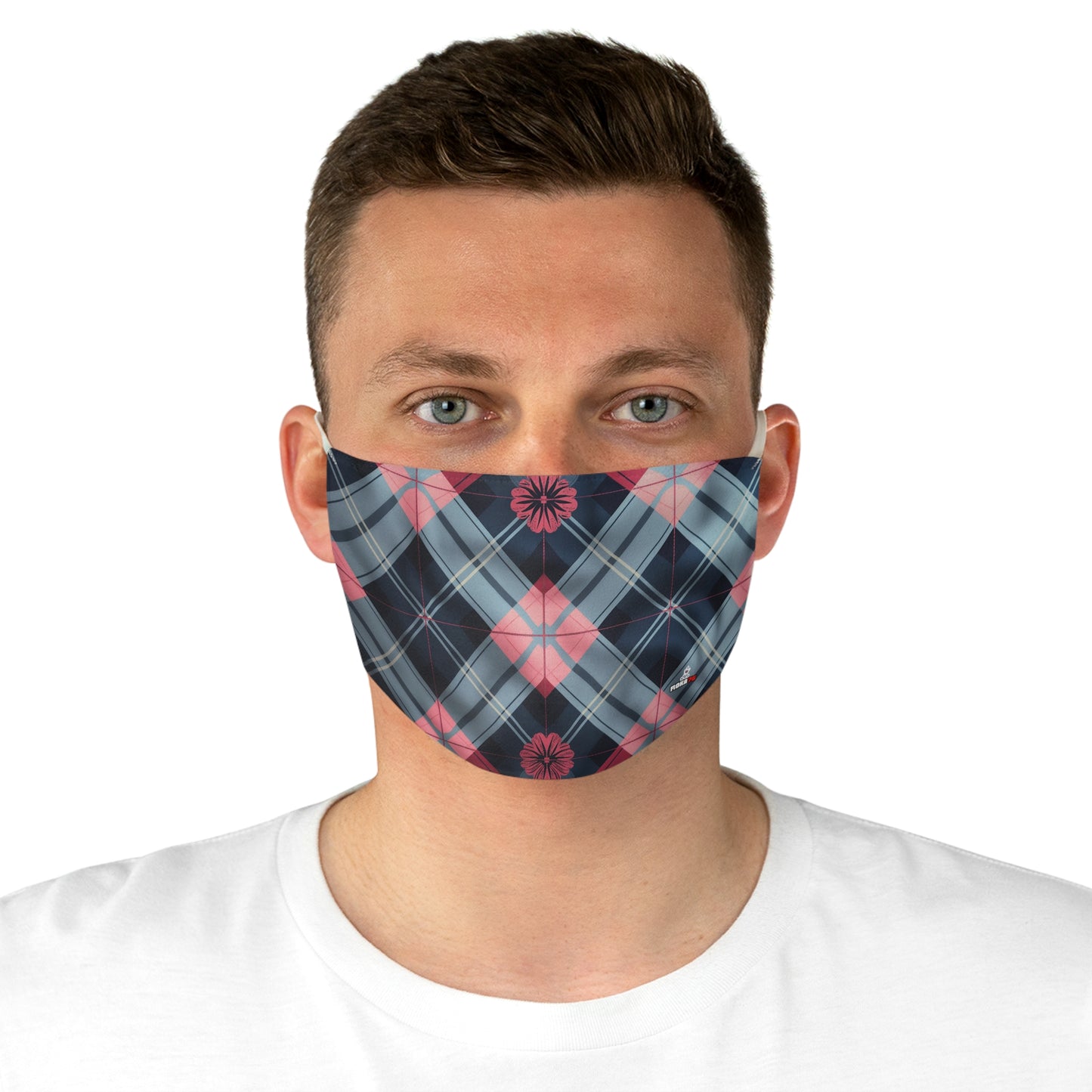 Fabric Face Mask Graphic Blue Pink