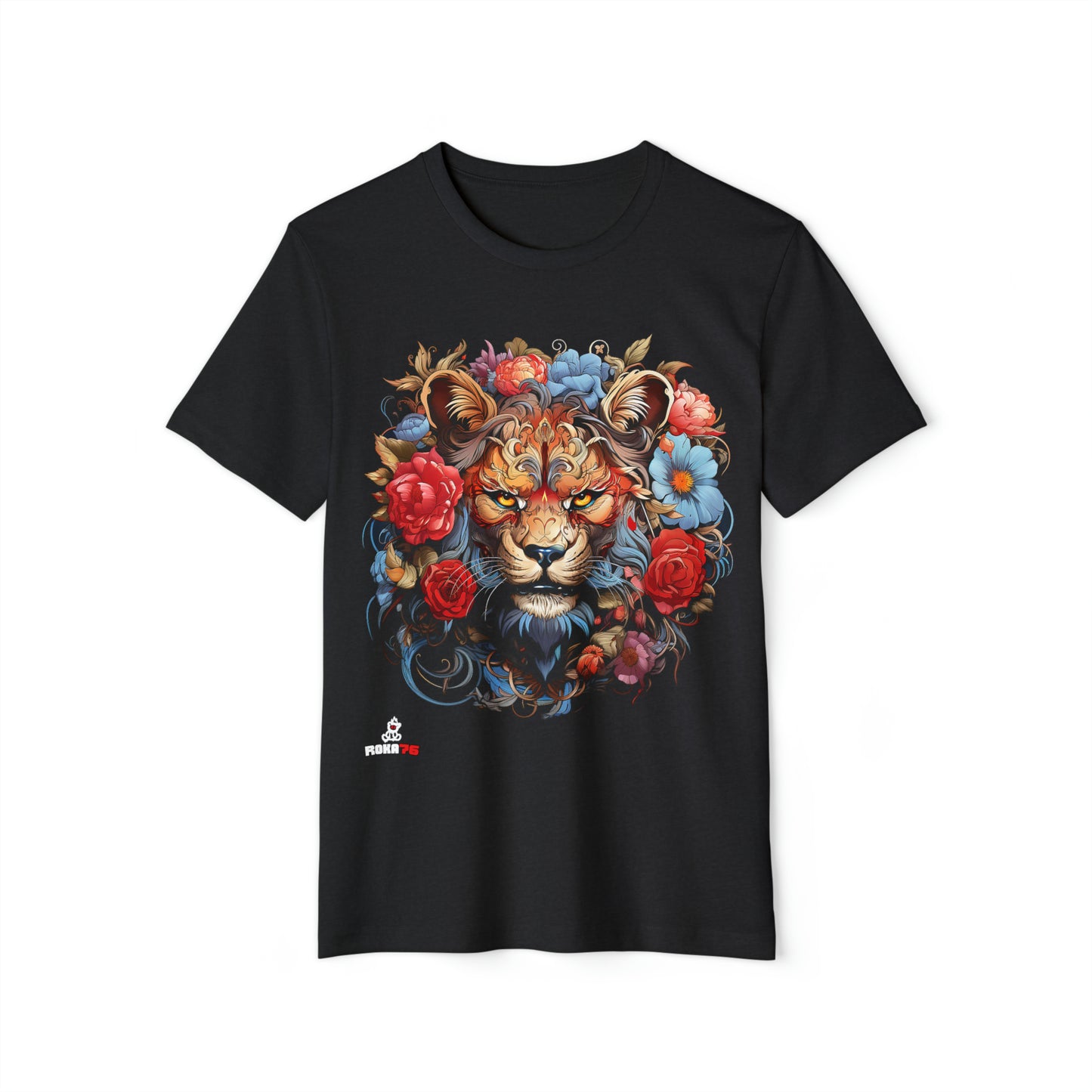 Lion Floral Tee Graphic Organic T-Shirt