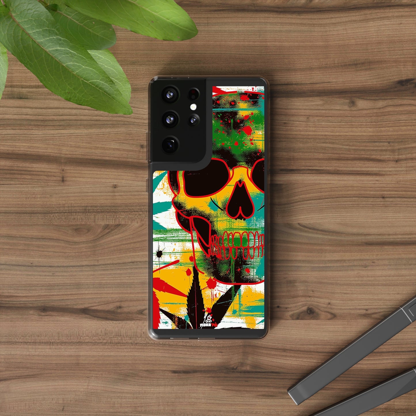 Clear Phone Cases Graphic Skull Cannabis