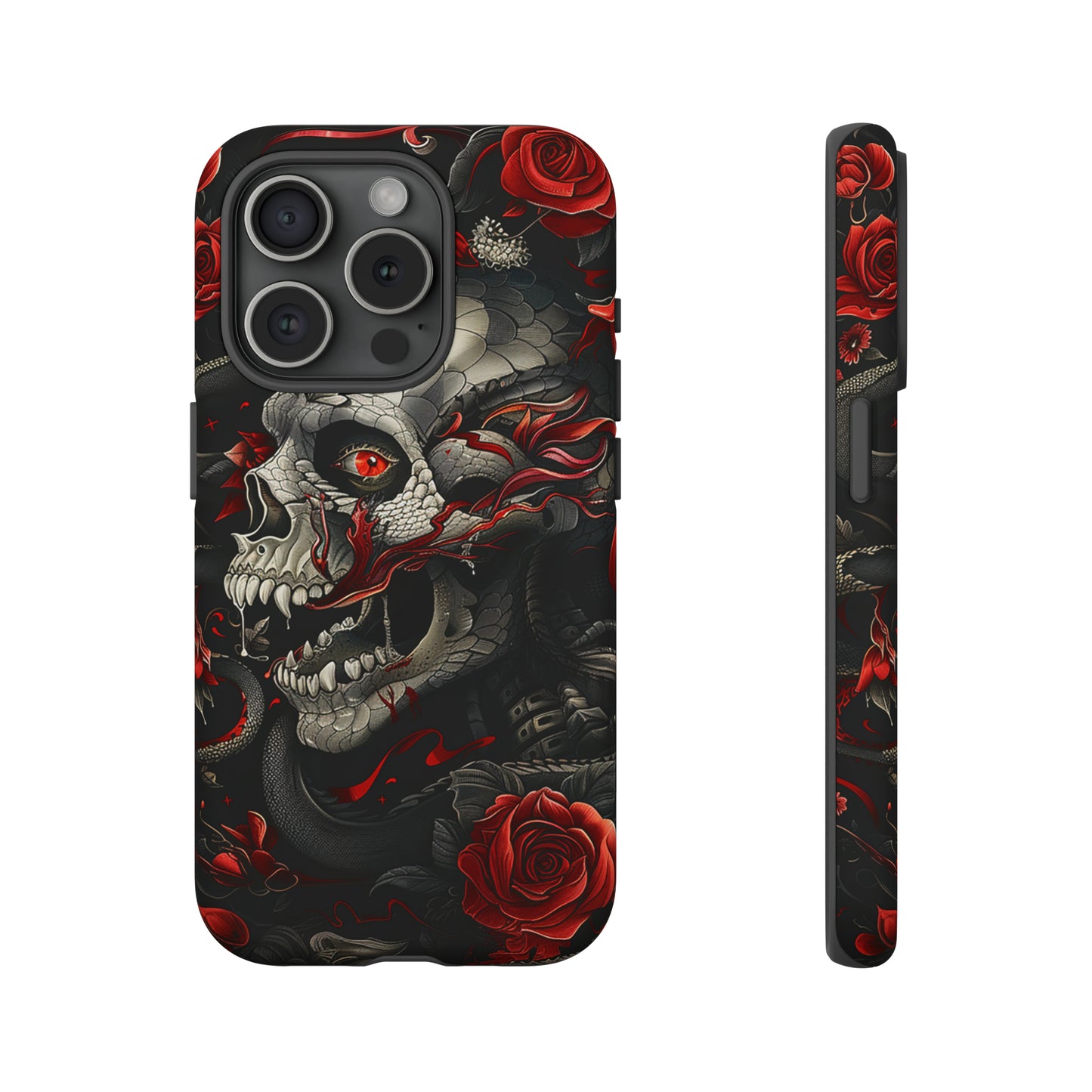 Tough Phone Case Skull and Rose 03