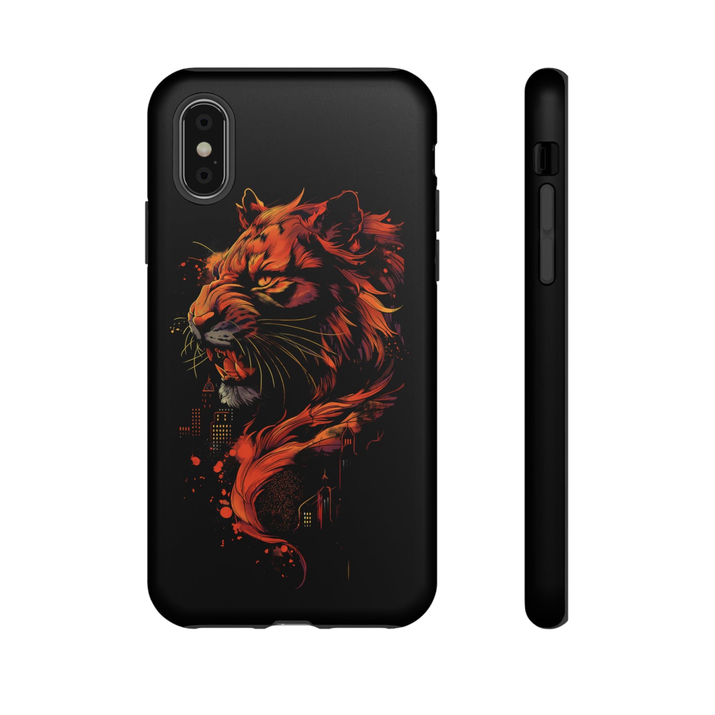 Tough Phone Case Tiger Orange and Black