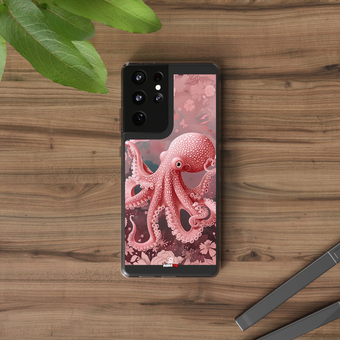 Clear Phone Cases Pink Octopus