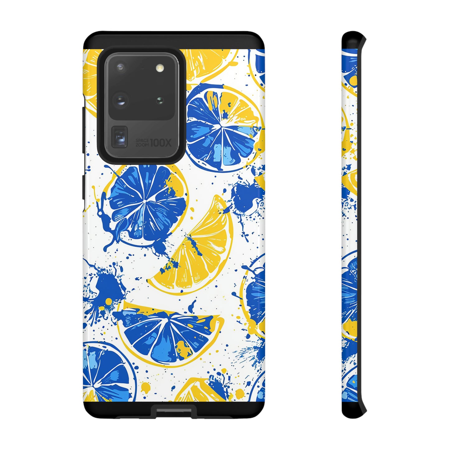 Tough Phone Case Lemon Blue and Yellow