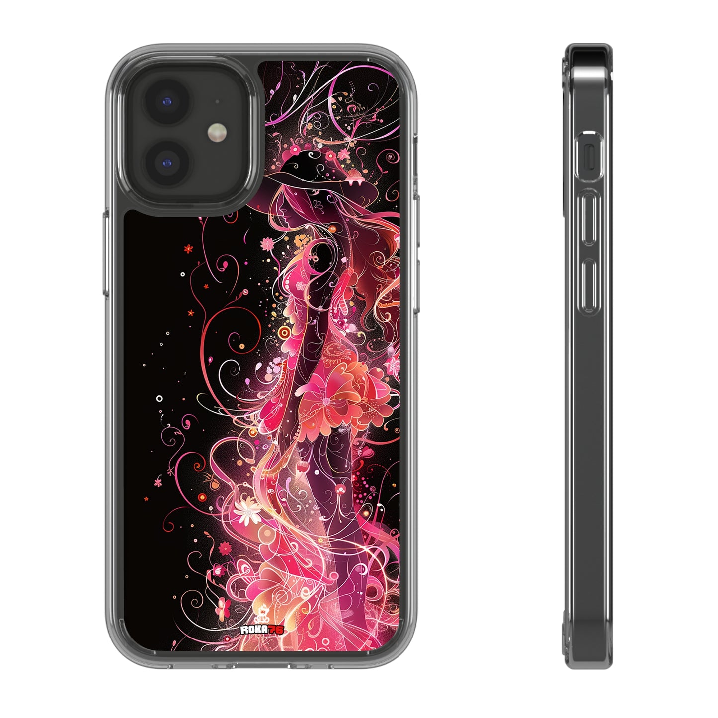 Clear Phone Cases Graphic Pink Lady