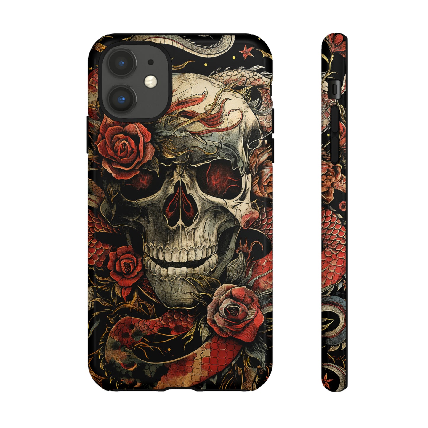 Tough Phone Case Skull and Rose 02