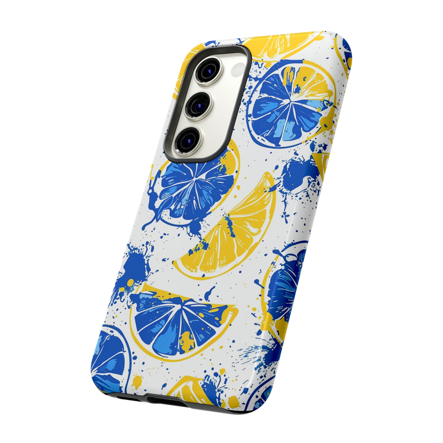 Tough Phone Case Lemon Blue and Yellow