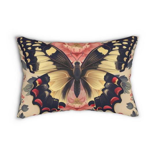 Spun Polyester Lumbar Pillow Butterfly