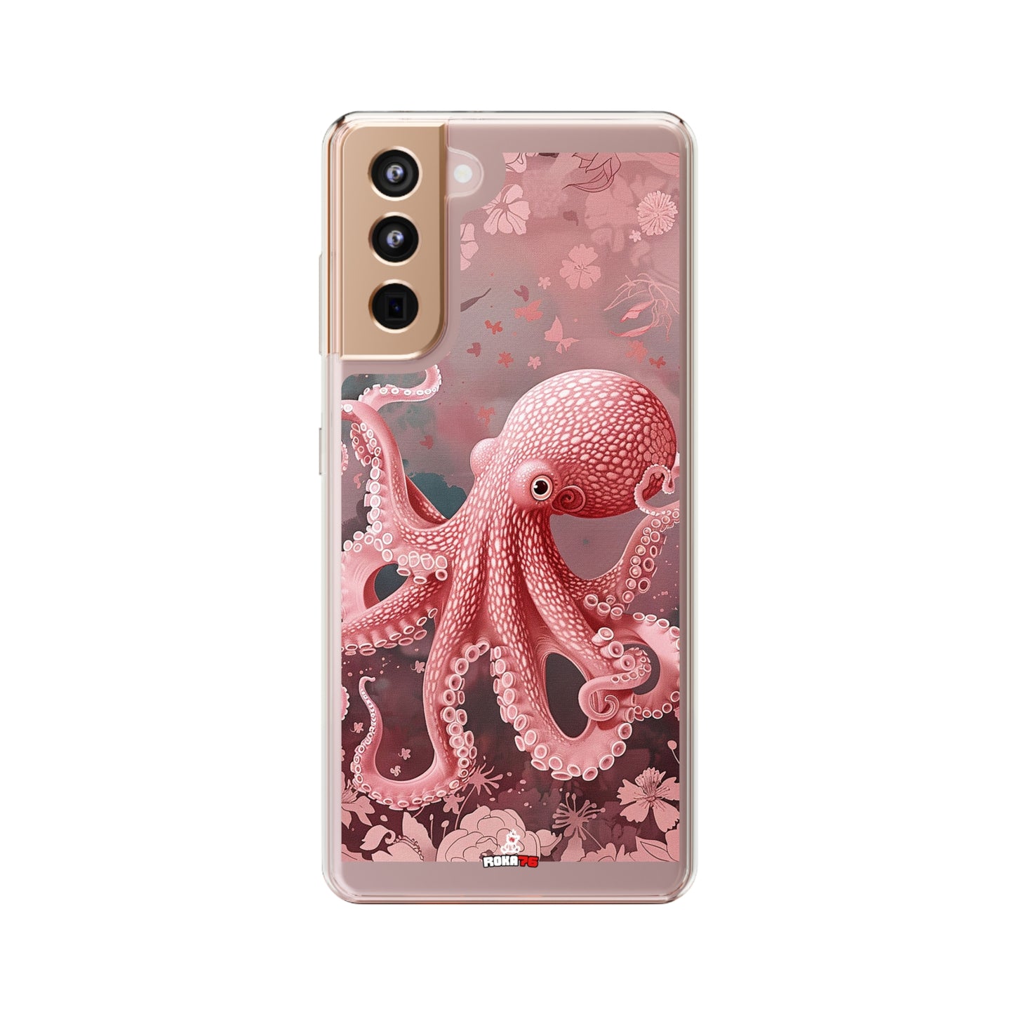 Clear Phone Cases Pink Octopus