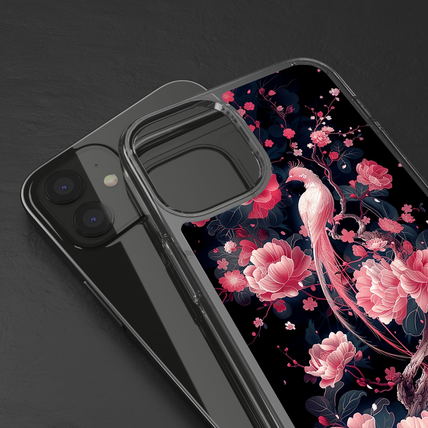 Clear Phone Cases Graphic Pink Bird