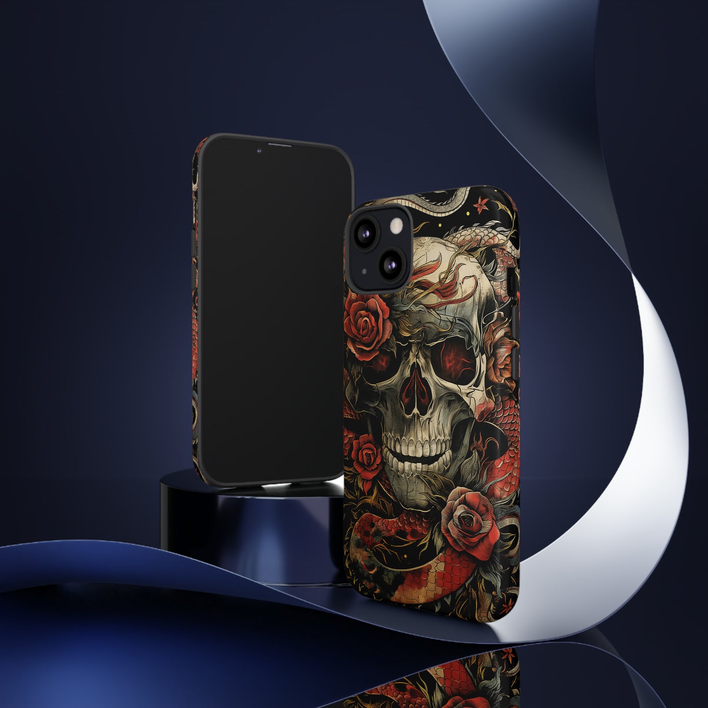 Tough Phone Case Skull and Rose 02