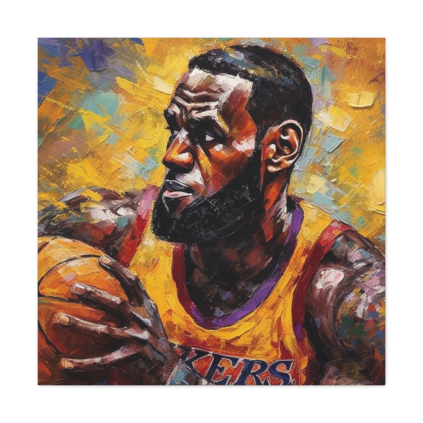 Courtside Majesty Lebron James on Canvas