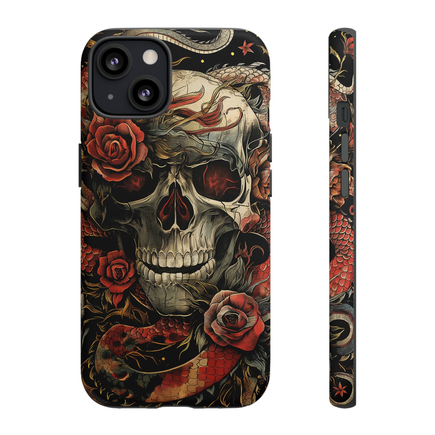 Tough Phone Case Skull and Rose 02