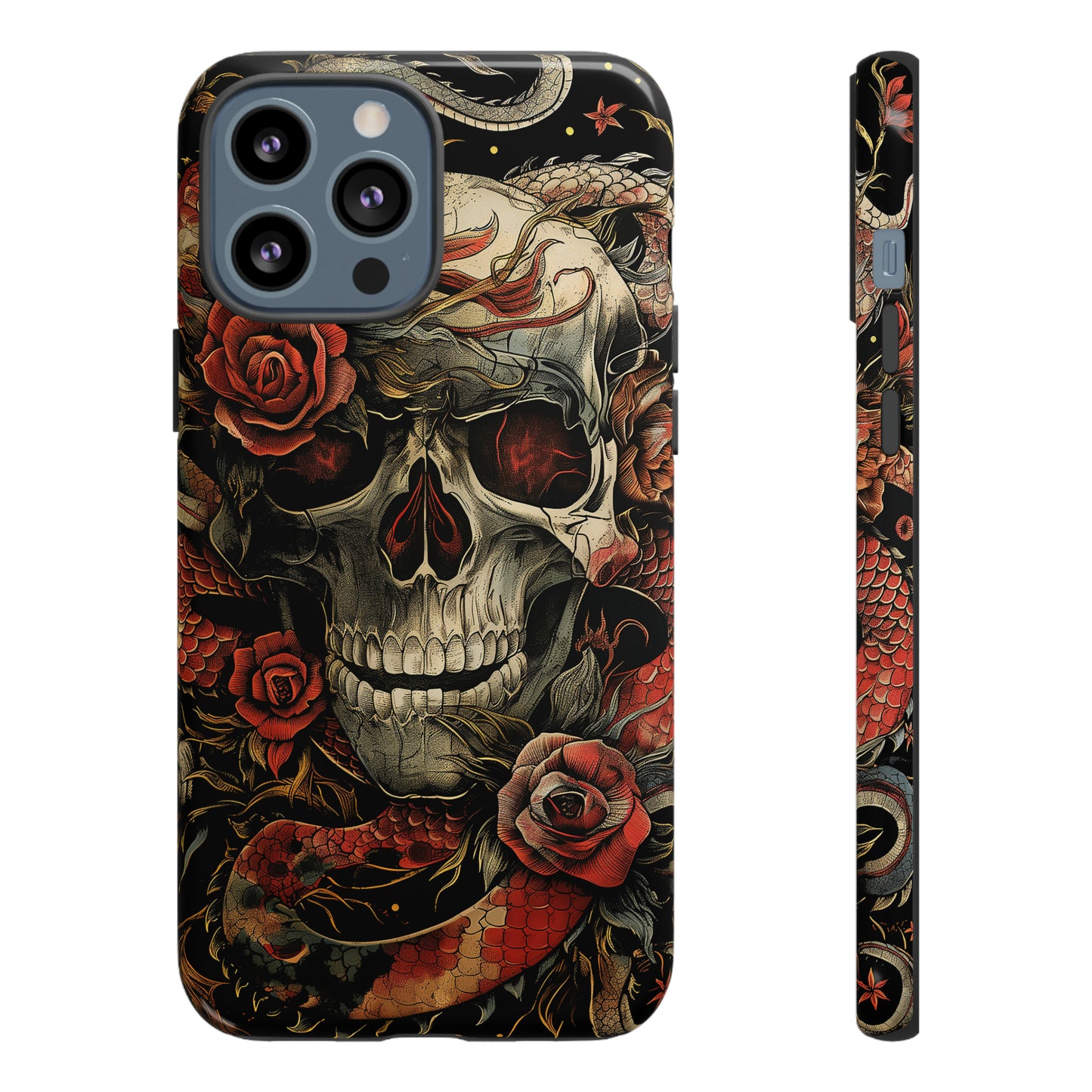 Tough Phone Case Skull and Rose 02