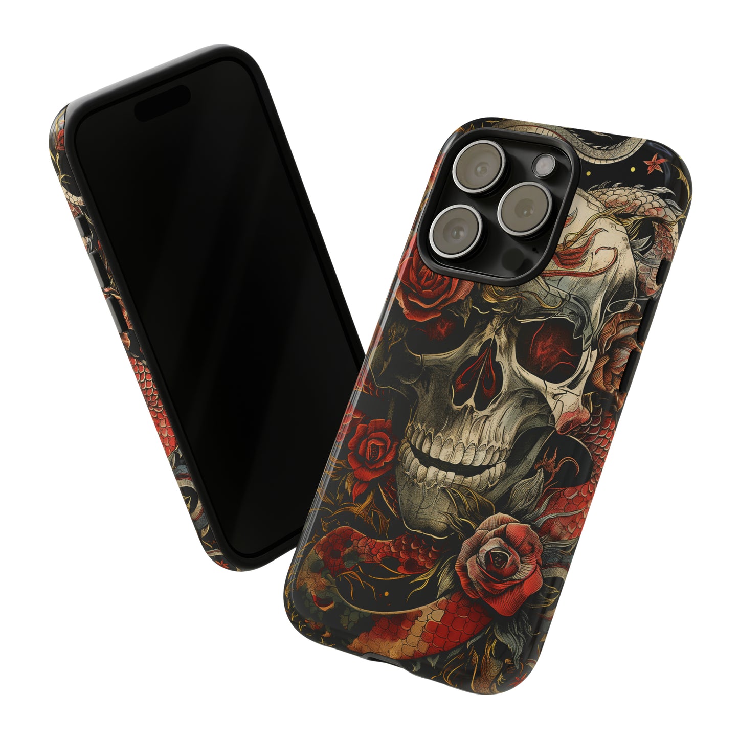 Tough Phone Case Skull and Rose 02